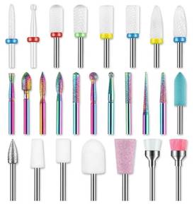lot 38156 image: 26pcs Nail Drill Bits Set, 332inch Professional Ceramic Diamond Safety Bits for Nail Drill, Cuticle Efile Nail Drill Bits, Remover Bits for Acrylic Gel Nail Tech Manicure Pedicure, Home Salon - Retail $8