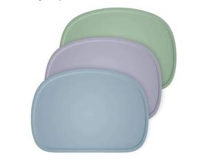 lot 38167 image: Cuddle Campus Set of 3 Silicone Placemats with Raised Edges for Kids,Toddlers,Babies, Non-Slip Dinning Table Mat, Baby Eating Mat, Food Mat Set 2 - Retail $7