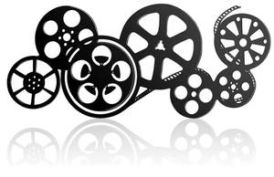lot 38178 image: Metal Movie Reel Wall Art Abstract Antique Movie Theater Decor Contemporary Decorative Wall Art Film Reel for Home Studio Decor(Black) - Retail $19