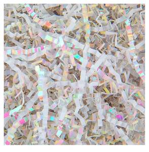 lot 38184 image: Crinkle Cut Paper Grass Cushion Paper Streamer for Christmas Wedding Birthday Bridesmaid Engagement Craft Gift Boxes Bags Filler Decoration 4.5oz Diamond White - Retail $8