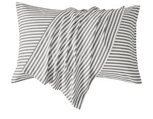 lot 38192 image: 100% Natural Cotton Striped Pillowcases Set, 2 Pack White and Grey Stripes Pattern Printed Pillow Covers with Envelope Closure(Pillows are not Included)(King(20�36inches)) - Retail $15