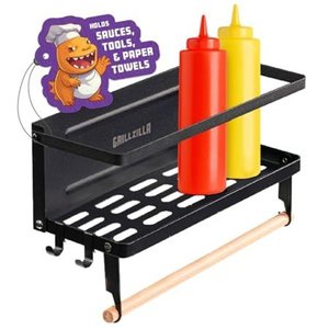 lot 38195 image: Grill Armory - Magnetic Grill Caddy - BBQ Shelf Organizer and Tool Holder - Retail $19