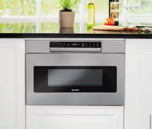 lot 5 image: Sharp 24 in. 1.2 cu. ft. Built-In Microwave Drawer with Concealed Controls in Stainless Steel Finish with Sensor Cooking - Retail $1,499