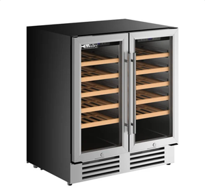 lot 17 image: Dual Zone Wine Cooler Refrigerator with Glass Doors - Retail $1,049