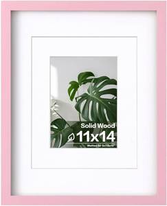 lot 1767 image: Egofine 11x14 Picture Frame Plexiglass, 5x78x10 Mat or 11x14 No Mat, Pink