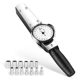 lot 1769 image: NEWTRY Dial Torque Wrench, 0.3-3N m, Dial Indicating, Sockets Set (4-14mm)
