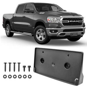 lot 1613 image: Front License Plate Frame for Ram 1500 DT 2019 2020 2021 2022 2023 2024 Licence Plate Holder fits Perfectly with Curvature of Front Bumper
