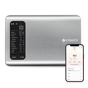 lot 1614 image: Etekcity Smart Food Kitchen Scale with Nutritional Calculator, Stainless Steel, 11lb