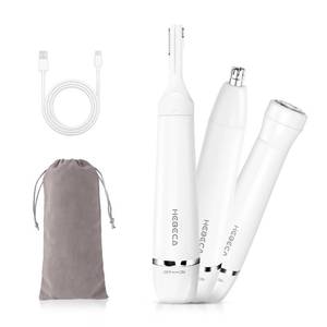 lot 1622 image: HEBECA Nose Hair Trimmer for Women and Men, 3-in-1 Electric Facial Hair Removal Rechargeable Portble Waterproof Face Shaver Razor for Nose Ear Eyebrow Peach-Fuzz Lips Chin FT3001