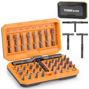 lot 1637 image: THINKWORK 42 in 1 Ratchet Screwdriver Set, Magnetic Bit Screwdriver Set With Detachable Ratchet Handle, Repair Tool Kit for furniture, computer, bicycle and DIY free Combination