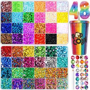 lot 1648 image: 48000Pcs Resin Jelly Rhinestones for Crafting, Bedazzling Kit with Flatback Gems Rhinestones, 48 Color 3mm Flatback Gems for Diamond Art DIY Crafts Clothing Shoes Nail Art Decoration
