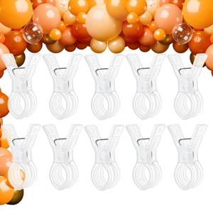 lot 1660 image: Kreapa Balloon Arch Clips, 10 Pack 3.5 Inch Transparent Plastic Clips For Balloon Arch, Backdrop Clamps, Heavy Duty Spring Clamps