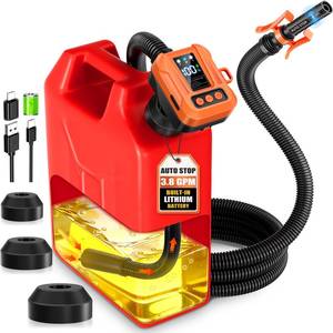 lot 1682 image: Cordless Fuel Transfer Pump, 3.8 GPM Automatic Gas Can Pump, Electric Fuel Pump