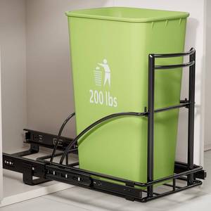 lot 1709 image: SPAXMAXTER Under Sink Trash Can Pull Out, Fits 7-13 Gal Heavy Duty Steel