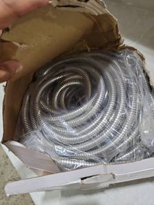 lot 1716 image: Rosy Earth Stainless Steel Garden Hose 100 FT, Heavy Duty Expandable Water Hose, No-Kink, No Bite, Flexible Garden Hoses for Yard, RV, Car
