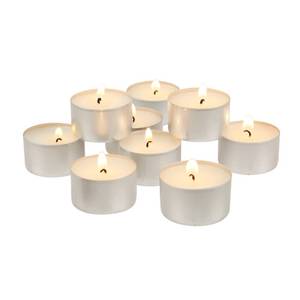 lot 1723 image: Stonebriar Unscented Long Burning White Tealight Candles, Bulk Pack, 6-7 Hour Burn Time, Smokeless Tealights for Parties, Weddings, Home, 100 Count
