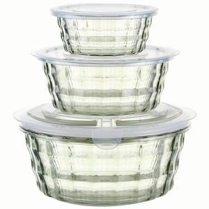 lot 1730 image: Taiuloo 3-Piece Salad Bowls with Lids, BPA Free Plastic Meal Prep Containers To Go for Lunch, Kitchen Food Storage & Serving Bowls for Salad, Snack, Fruit, Veggie, Green