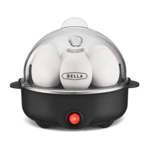 lot 1731 image: BELLA Egg Cooker, Rapid Boiler &amp Poacher, Meal Prep Essential, Family Sized Meals Make Up To 7 Large Boiled Eggs, Dishwasher Safe Lid with Cool-Touch Handles, Black