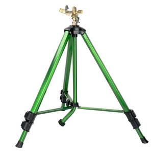 lot 1732 image: Wexo Palindrog Impact Sprinkler on Tripod Base, Heavy Duty Adjustable Zinc Sprinkler Head for Lawn Yard Garden, 360 Degree Large Area Irrigation, 34 Connector Extension Legs Flip Locks