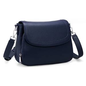 lot 1756 image: befen Genuine Leather Crossbody Purses for Women Anti Theft Medium Womens Saddle Bags Cross Body Purse with RFID Wallet for Travel Navy Blue
