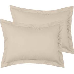 lot 1772 image: Mellanni Pillow Shams Set - 2 PC Iconic Collection Decorative Pillow Covers - Soft, Cooling, Wrinkle, Fade, Stain Resistant - Luxury Bed Accessories (Standard 20x26, Beige)