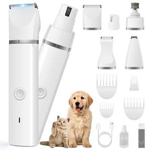 lot 1793 image: Veeconn Dog Clippers Grooming Kit Hair Clipper-Low Noise Paw Trimmer- Rechargeable - Cordless Quiet Nail Grinder Shaver for Cats and Other Pets