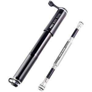 lot 1795 image: PRO BIKE TOOL Bike Pump with Gauge - Hand Pump for Accurate Bicycle Tire Inflation - Fits Presta and Schrader - High Pressure 100 PSI for Road, Mountain Bikes 9x3x1, Black