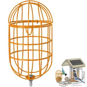 lot 1822 image: Hearthhub Metal Suet Ball Holder for Bird - Compatible with Most Outdoor Smart Feeders - Oval-Shaped Suet Ball Holder for Outdoors Bird Feeder Accessories with 5mm Screw (Orange)