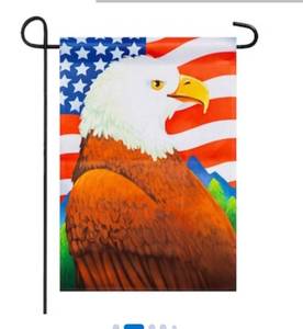 lot 1832 image: 1-ft W x 1.5-ft H Patriotic Garden flag