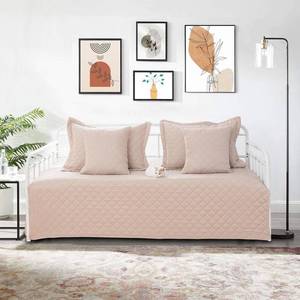 lot 1871 image: TieyaChkis 5 Piece Daybed Cover Set Twin Daybed Bedding Sets for All Season Lightweight 39x75,Beige