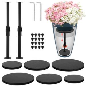 lot 1883 image: DORMIYA 2 Set Adjustable Plant Risers for Inside Pots, 11.6-21 Planter Inserts for Large Inside Pots, Indoor Outdoor Adjustable Olanter Insert for Round, Square, Tapered Tall Planters
