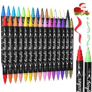 lot 1903 image: TOSHARE 30 Colors Dual Tip Acrylic Paint Markers, Premium Brush&ampFine Acrylic Paint Pens for Rock, Wood, Paper, Fabric, Canvas, Glass,Ceramic,Egg,Scrapbook and DIY Crafts
