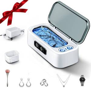 lot 1906 image: SUNPOW Ultrasonic Jewelry Cleaner Machine�� Dual Chambers for Contact Lenses & Jewelry, 45kHz Sonic Cleaner for Silver & Gold, Rings, Earrings, Glasses, Watches, Necklaces �� Quiet 45dB, Deep Cleaning