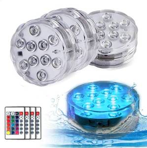 lot 1912 image: Anziner 4Pack Submersible led Lights Waterproof Pool Lights Underwater with 16 Colors and Remote Control for Aquarium,Vase, Bath,Hot Tub, Halloween, Christmas,Swimming Pool and Party Decoration