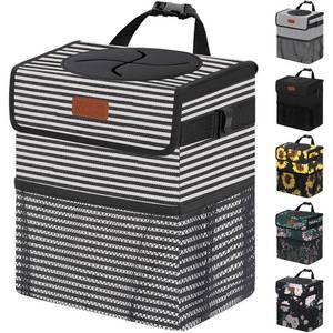 lot 1920 image: Vankor Car Trash Can for Car Cute, Bag Bin Hanging Waterproof Automotive Garbage Cans Leak Proof Vehicle Trash Can Stripe