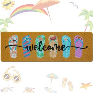 lot 1925 image: Tangren Long Doormat 48x 16 inch Front Door Mat Summer Flip Flops Doormat Door Mat Welcome Mat for Front Door Porch Entrance Decor