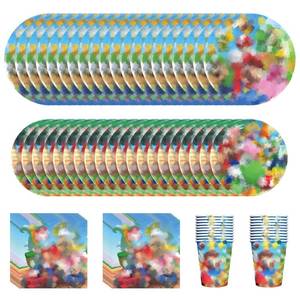lot 1934 image: 80 PCS Brother Party Supplies, Brothers Party Tableware Includes 40 Plates, 20 Napkins, 20 Cups for Brother Birthday Party Decorations