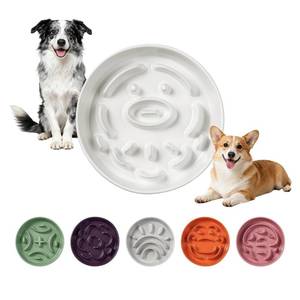 lot 1983 image: Ceramic Slow Feeder Dog Bowl, 1.8 Cups Anti -Slip Slow Feeding Bowl to Slow Down Eating, 8.2 Inch Dog Food Dish for Medium to Large Breeds, White