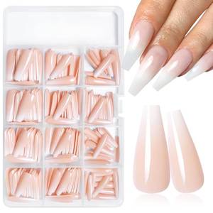 lot 1992 image: Lifextol 240pc Ombre Coffin Press on Nail long Fake Nails Press ons Glue on Nails with Glue & Adhesive Tabs, Acrylic Nails Press on Nails Coffin False Gel Nail Tips Stick on Artificial Fingernails
