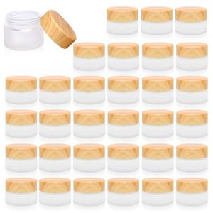 lot 3005 image: 32 Pcs Glass Cosmetic Containers 30 Grams Round Frosted Cosmetic Jars with Leak proof lids Empty glass sample Jars Scrub Balm Lotions Sample Containers for Makeup Lotion Lip Balm Eye Cream