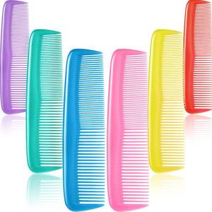 lot 3027 image: Leinuosen 12 Pieces Hair Combs Set Pocket Plastic Fine Tooth Dressing Comb for Women and Men, Peines Para Cabello(Yellow, Purple, Green, Blue, Red, Pink)