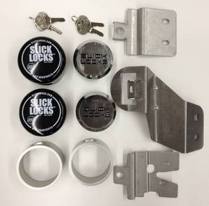 lot 3040 image: Slick Locks ChevyGmc Sliding Door Kit Complete with Spinners, Weather Covers & Locks