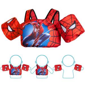 lot 3042 image: PAOPOOMAT Toddler Swim Vest, 3-in-1 Adjustable Toddler Floaties Kids 2-7 Years (22-66 lbs), Detachable Pool Float &amp Arm Bands, Puddle Jumper Style
