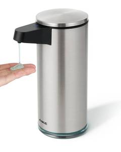 lot 3106 image: AIKE SensePro Automatic Soap Dispenser Type-C Rechargeable, Brushed Stainless Steel Finish 12.8 fl.oz. for Liquid Soap