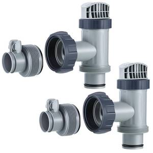 lot 3113 image: Saillong 2 Pcs Pool Plunger Valve and 1.25 to 1.5 Type B Hose Adapter Compatible with Intex Pool Replacement Parts, Shut off Valve Parts with Gaskets for Above Ground and Sand Filter Pump