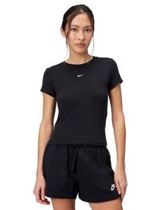 lot 3120 image: Nike Womens Sportswear Chill Knit T-Shirt, BlackWhite, XX-Large