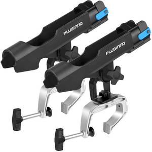 lot 3122 image: PLUSINNO Fishing Boat Rods Holder with Large Clamp Opening 360 Degree Adjustable Fishing Rod Racks Folding Holder (2 Pack)