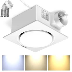 lot 1000 image: VIVOHOME Autoflow Bathroom Exhaust Fan with Light & Humidity Sensor (160-110-30CFM) - 2700K4000K5700K & EC Motor, Retrofit Ceiling Mount Bath Fan, No Attic Access Needed (Install Kit, 4-in Duct) - Retail $90
