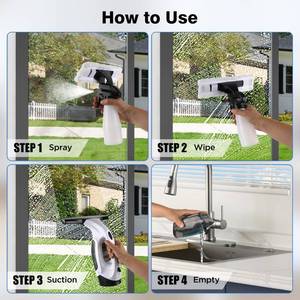 lot 1007 image: ZRHI Window Vacuum Cleaner Tool, Quick, Clean & Efficient, Cordless, Rechargeable & Ultra Lightweight for Any Smooth Surface - Retail $100