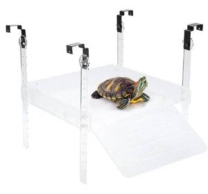 lot 1041 image: Hanging Turtle Basking Platform for Aquatic 40 Breeder 75 Gallon, Aquatic Reptile Ramp Dock, Terrace, Tank Accessories - Retail $68